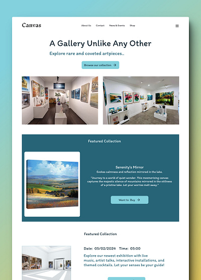 Art gallery Website landing page 2024 app best website branding dashboardui design graphic design illustration landing page ui logo minimal website new design simple trending ui ux vector website