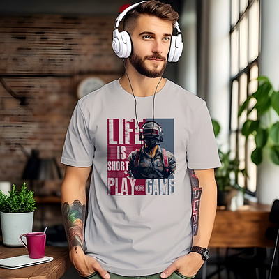 Gaming t-shirt game gaming mockup modern play shirt t shirt tshirt vector