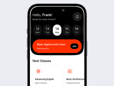 Home Page - Online Class App 🏫 app design class app classroom clean design courses e learning google classroom home page home page app home screen learning app mobile mobile app online class school app study app task app ui ui design uiux