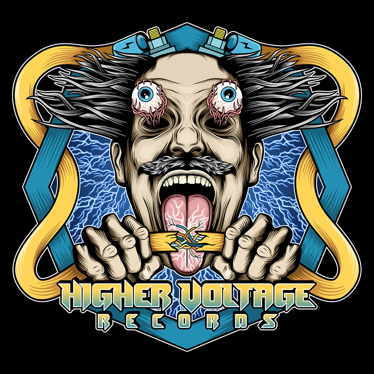 Higher Voltage Records Illustration 3d branding code pulse technologies codepulsetechnologies graphic design illustration logo motion graphics ui