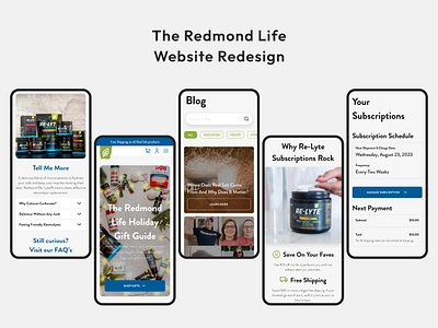 Redmond Life design e commerce health landing page landing page design mobile mobile design mobile web page mobile website ui ux ux design web design web page website
