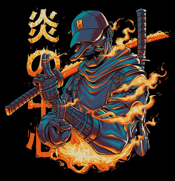 Samurai Illustration 3d branding code pulse technologies codepulsetechnologies design graphic design illustration logo motion graphics ui