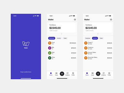 Wallet: A Finance Saving App animation app app design bank data visualization design finance fintech investment mobile mobile app money app saas salary saving app tracker ui ux visual design wallet app