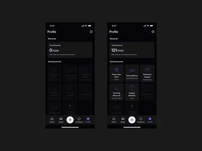 Wallet: Profile Screens Dark animation app app design branding design graphic design illustration logo mobile mobile app motion graphics ui ux