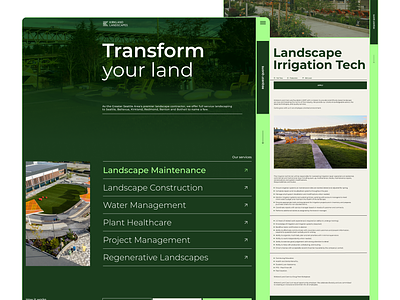 Landscaping Website landing page landscaping ui ux website