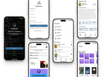 ReadRealm books e books library product design ui ux