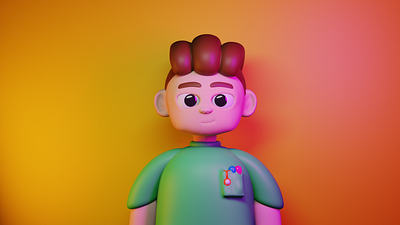 Jon the vet 3d blender character design graphic design