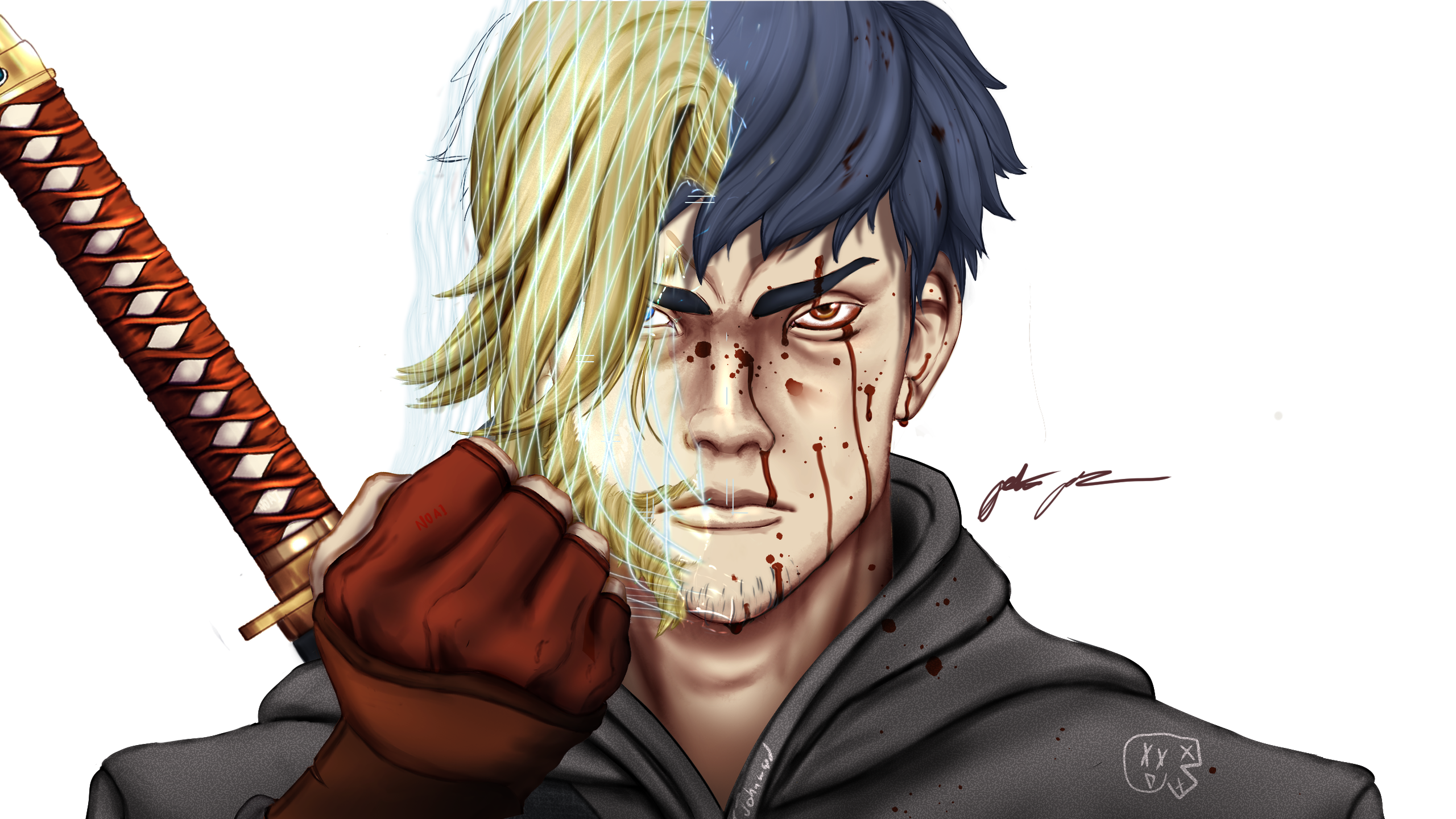 Joe Higan/Joe Logan from Ninja Kamui 2d art 2d paint assassin character design digital art digital paint drawing fanart illustration jutsu nindo ninja ninja kamui shinobi sketch