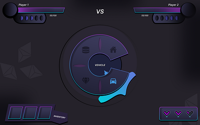 Game UI Player HUD app design illustration ui ux vector