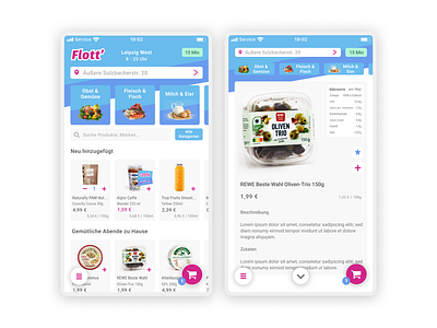 Flott - Lebensmittel groceries lebensmittel ui ux