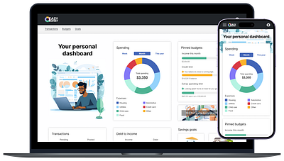 EasyBudget ai ai art app branding budget design finance goals graphic design logo responsive tracking ui ux web website