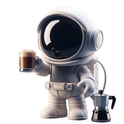 Space coffee 3d graphic design illustration ui