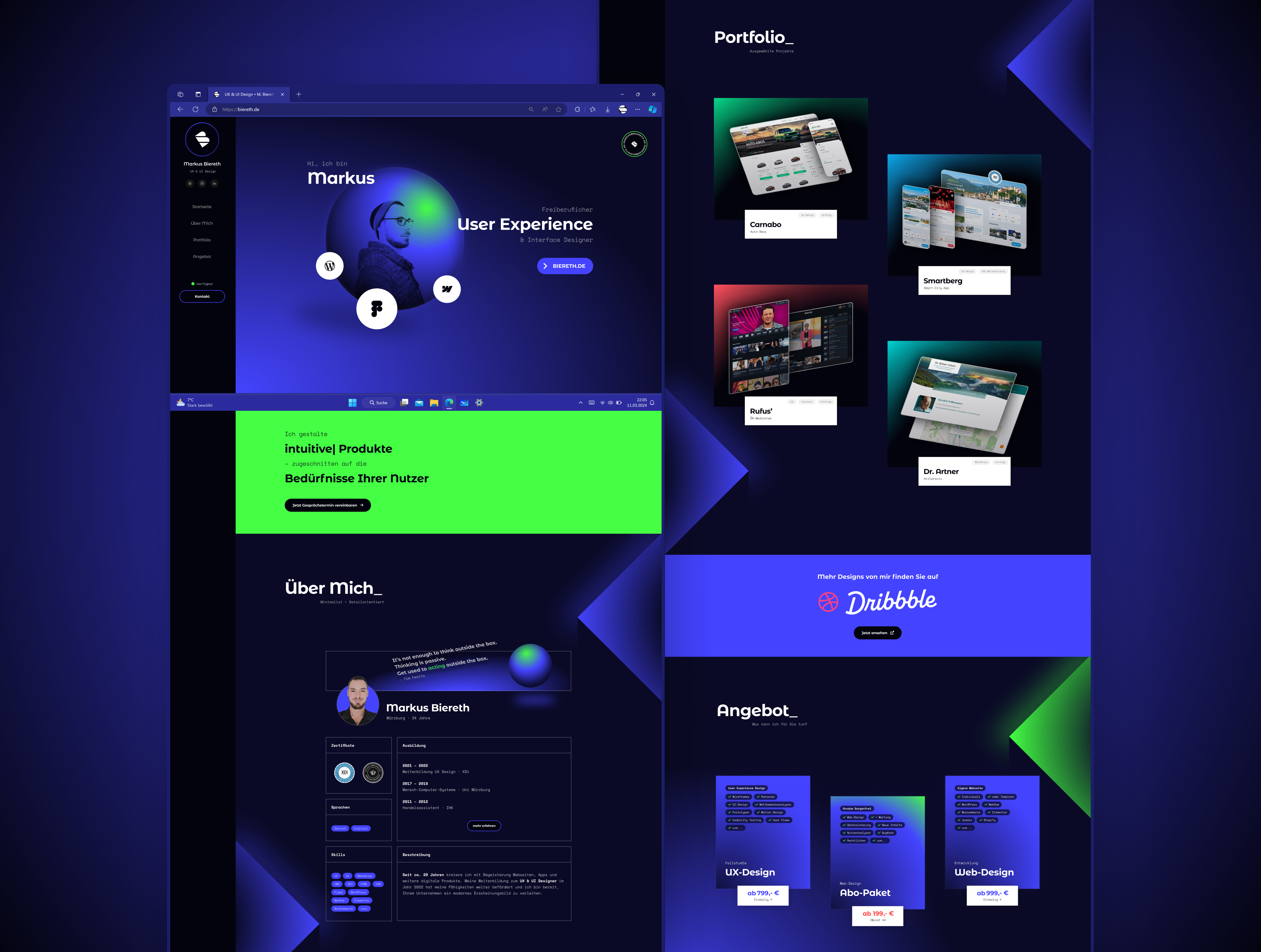Portfolio (Website) dark freelancer portfolio ui ux webdesign website