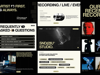 Web Design Concept for Recording Studio darksite minimalism ui webdesign