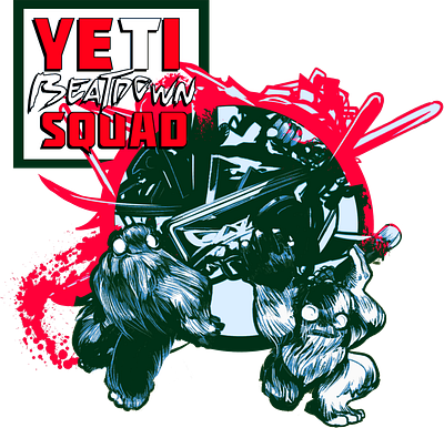 Yeti Beatdown Squad bigfoot brand fantasy illustration fighting graphic design logo myth sasquatch urban yeti