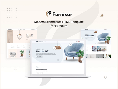 Furnxar Ecommerce Website Template Presentation ecommerce website furniture website html template motion graphics ui ui ux design