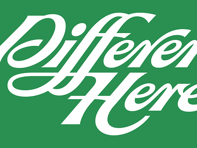 Celtics 'Different Here' Lettering basketball boston branding celtics design graphic design lettering ligature lockup logo script swash type typedesign typography vector