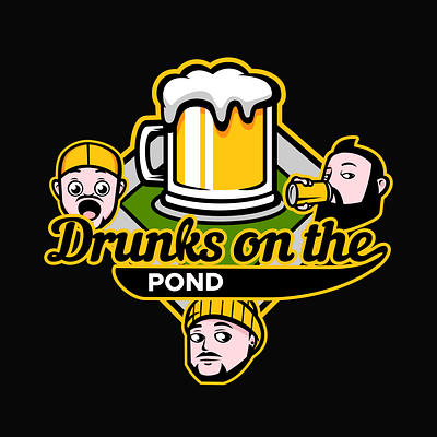 Logo Design for Drunks on the Pond baseball beer branding commission design freelance work graphic design graphic designer logo logo design logo design branding logo designer vector