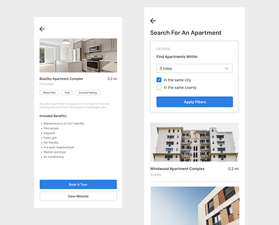 Apartment Finder App app design