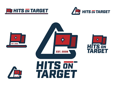 Hits on Target Logo Concepts branding bullet design flag gun instructor logo shooting target teacher triangle vegas