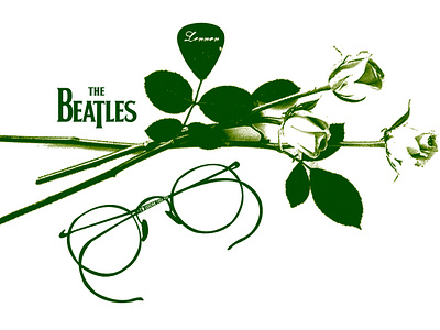 Beatles Lennon Roses 2005 graphic design beatles t shirt design lennon glasses roses for john lennon