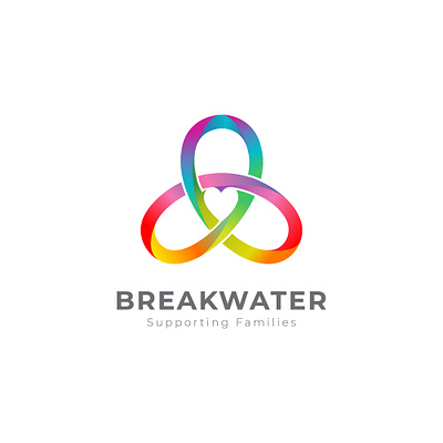 breakwater logo for family healty care logo family healty logo rainbow simple logo trianggle