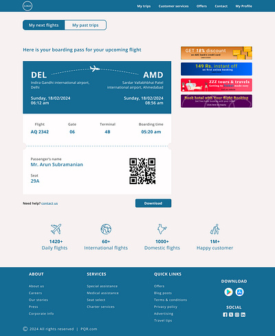 Challenge 024 completed with #DailyUI boarding pass boarding pass ui design daily ui daily ui 024 daily ui 24 dailyui ui uiux web web design