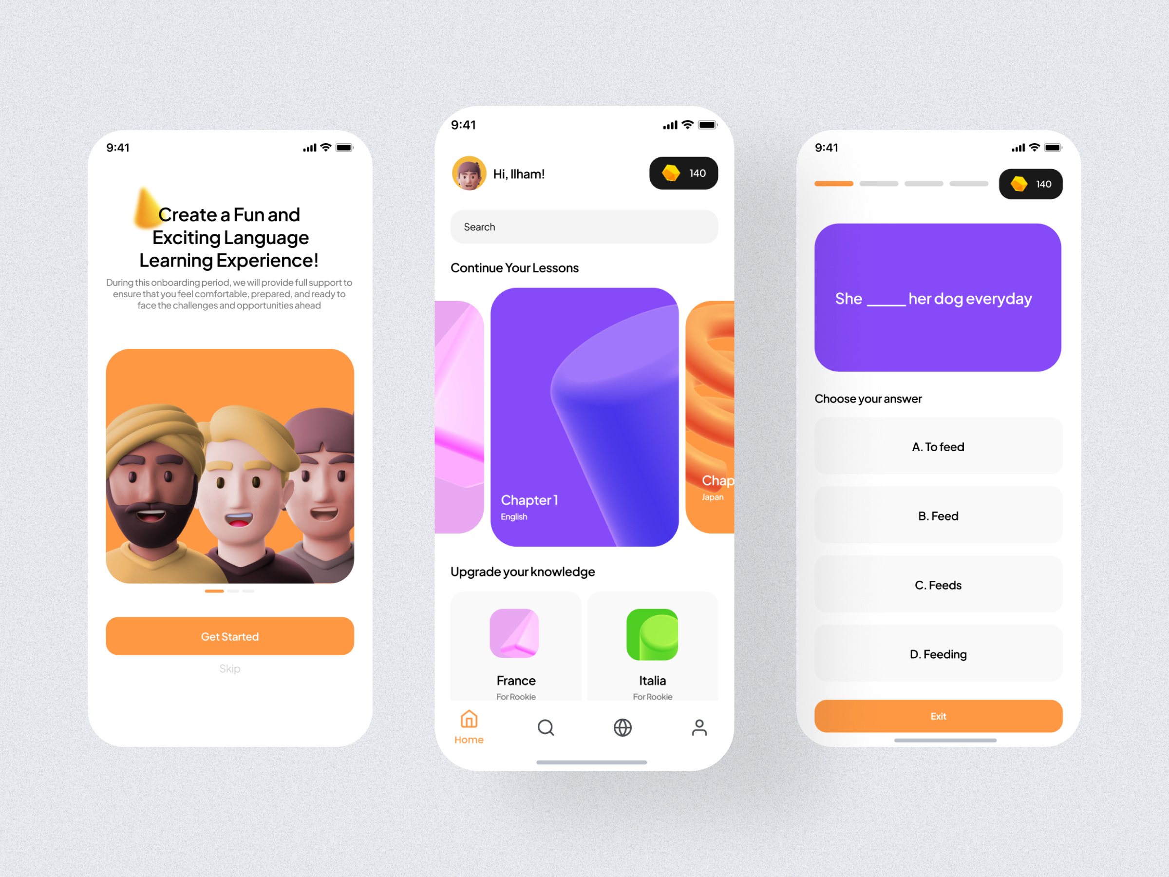 TrioLinggo 3d design education platform ui
