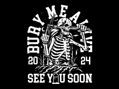 Bury me alive apparel artwork branding clothing design graphic illustration logo merch skull streetwear tshirtdesign ui vector