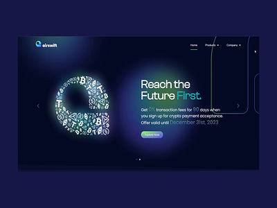 Airswift - Website clean crypto design interface landing ui uidesign web web3 website