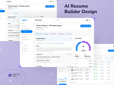 SaaS Dashboard - AI Resume Builder Design ai ai website artificial intelligence case study dashboard dashboard design development resume saas software software design ui design uiux web design website design