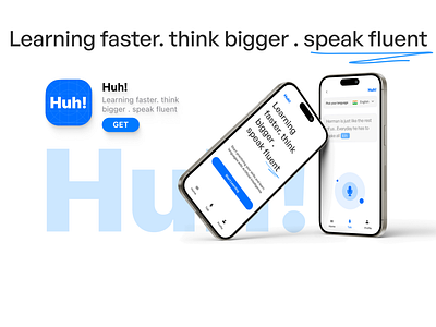 HUH ! app branding design graphic design language learning logo ui ux wesbite