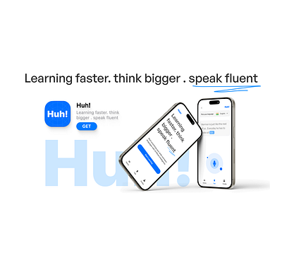 HUH ! app branding design graphic design language learning logo ui ux wesbite