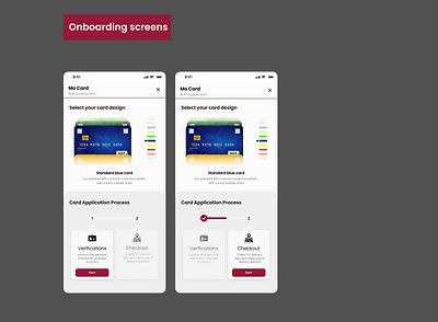 MO card - Ordering Card process bank branding card graphic design processflow ui uiux