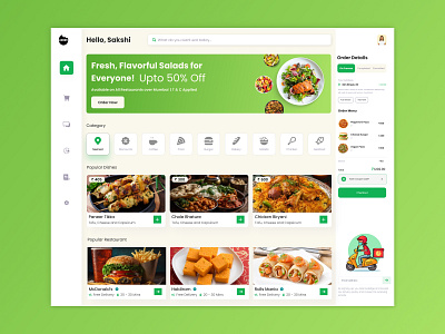Food Delivery Dashboard app branding dashboard design explore page food delivery food website illustration ui ux web