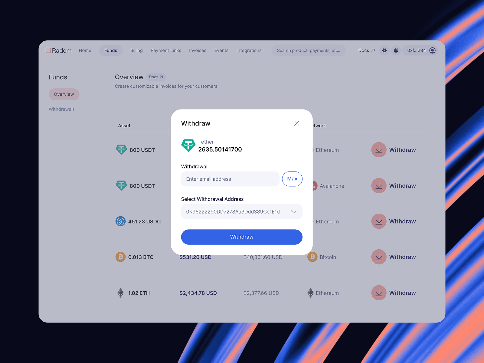 Crypto Balance Withdrawal UI by Rikki Janae on Dribbble