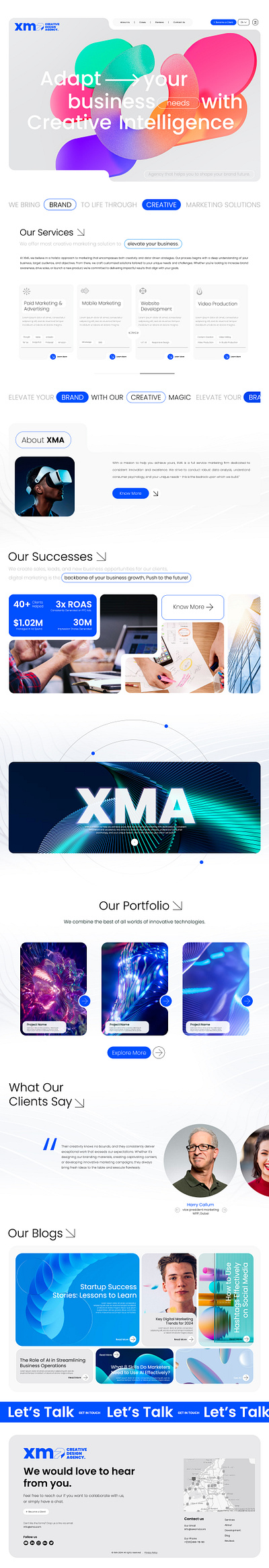 XMA Creative Design Agency Webstie UI agency website branding corporate website graphic design social media post typography ui ux web website
