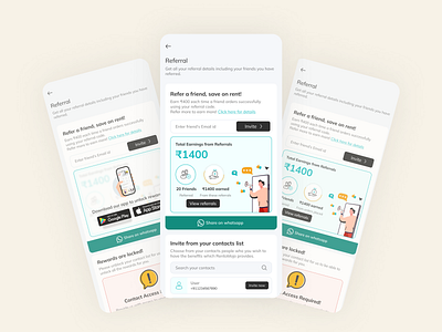 Referral Rentomojo Android/iOS App UI/UX ui