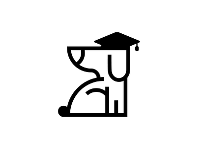 Dog With College Hat brand branding college dog doglogo illustration logo logos