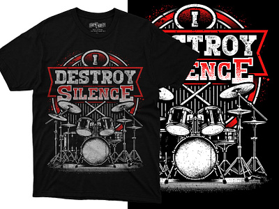 I distroy silence.. drummer t shirt design best selling t shirt design drummer drummer t shirt drummer tshirt design drummers day drummers day shirt music t shirt design trending t shirt design 2024 vintage t shirt design