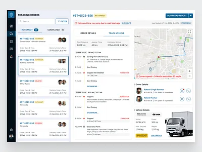 Logistic - Web Dashboard Design cargo dashboard delivery design driver figma gps live tracking logistic management map planning shipment track tracking ui ui design warehousing web dashboard web ui