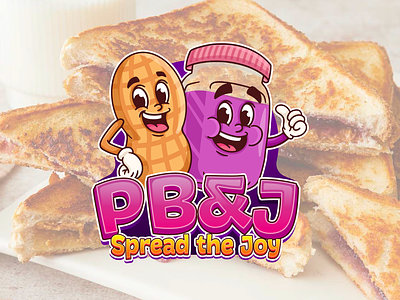 Logo Design for PB&J 🥜🍓🥪 character design design graphic design illustration jelly jelly design jelly logo logo logo design peanut peanut butter peanut design peanut logo strawberry toast vector