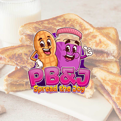 Logo Design for PB&J 🥜🍓🥪 character design design graphic design illustration jelly jelly design jelly logo logo logo design peanut peanut butter peanut design peanut logo strawberry toast vector