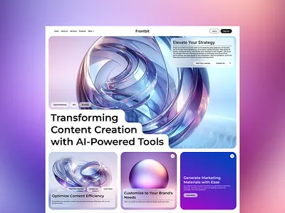 AIscribe | AI Agency Landing Page 3d ai ai tool brand brand identity branding digital marketing frontbit landing page marketing saas startup tech ui uiux web design web development website website design