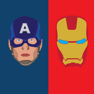 Marvel Captain America and Ironman adobe captain america illustration ironman marvel mcu