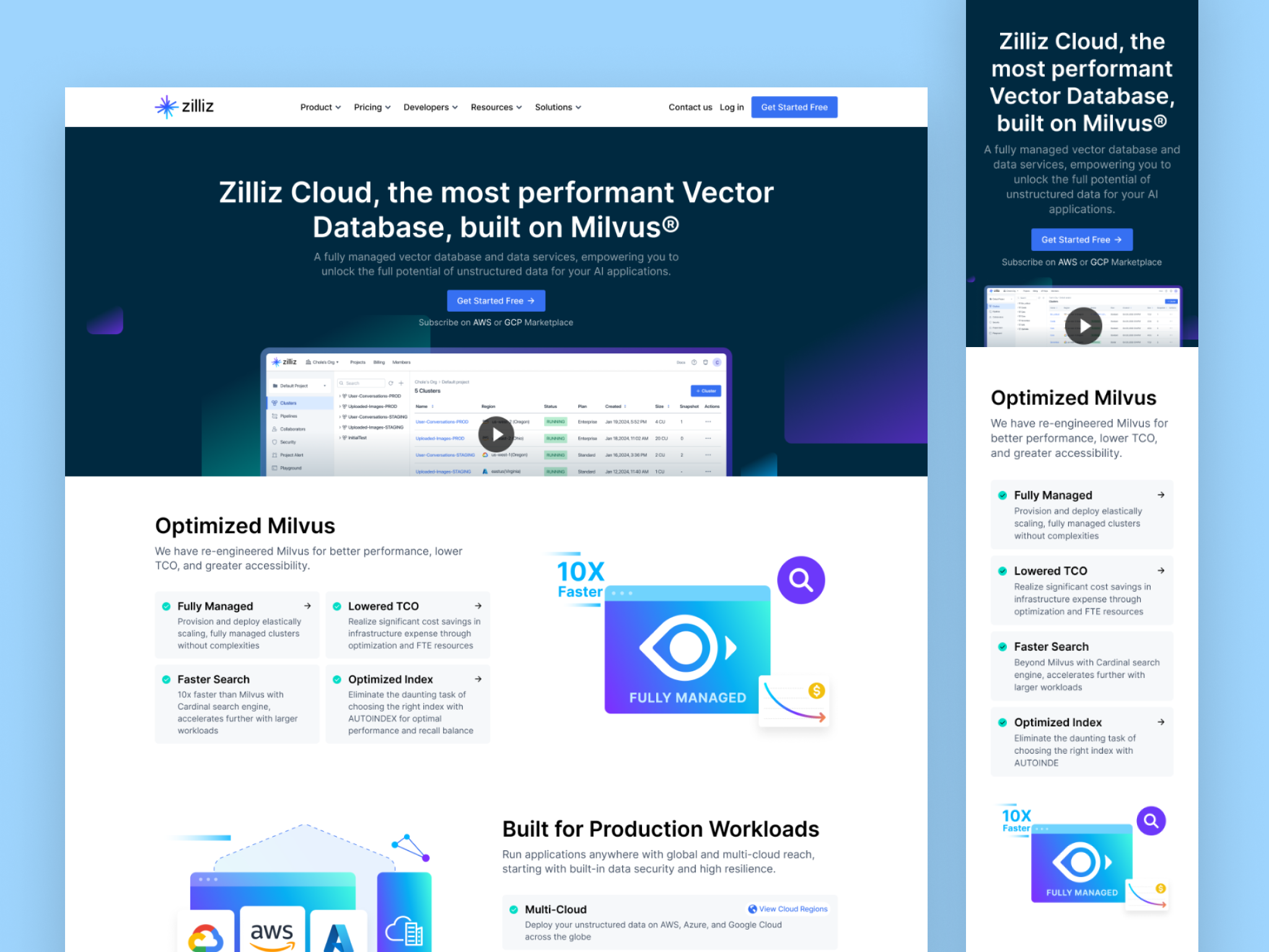 Zilliz Cloud Page