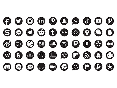 Social-Network-Glyph faceook icons logo social tiktok ui whatsapp
