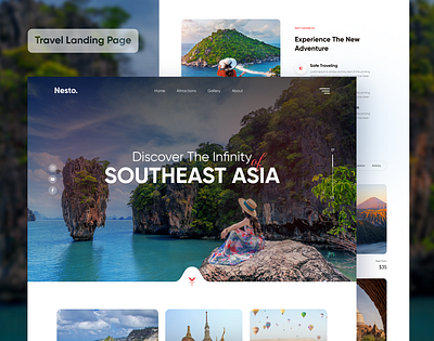 Travel Agency Landing Page home page landing page tourism travel travel agency ui design uiux web design website website design