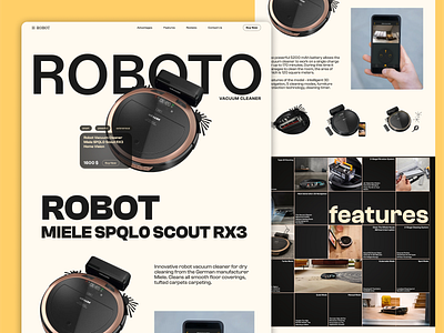 E-commerce for Robot vacuum cleaner branding creative design ecommerce ecommerce landing page ecommerce website landing page product site ui uiux