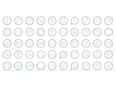 Social-Network-COLOR-OUTLINE app icons